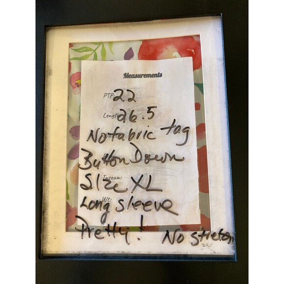 Blouse Size. XL Blue w/ Gorgeous Flowers Button Down Top Long Sleeve Cottagecore - Picture 9 of 9